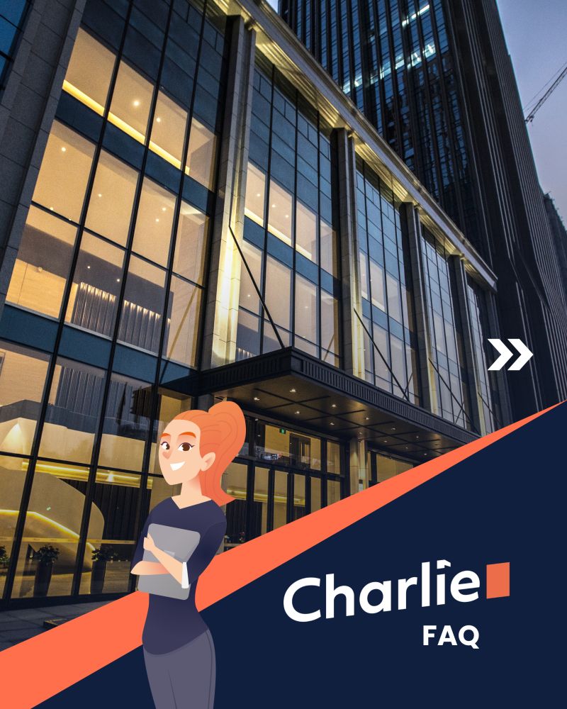 Charlie digitale receptie kiosk in een modern kantoorgebouw